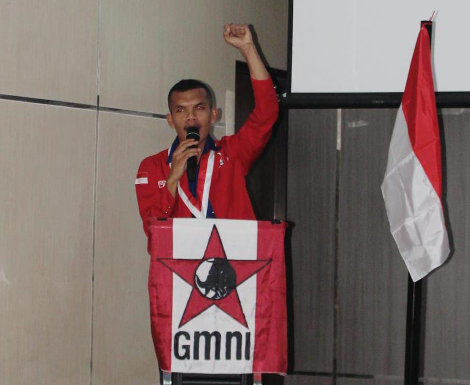 Ketua Dewan Pimpinan Cabang (DPC) Gerakan Mahasiswa Nasional Indonesia (GMNI) Kendari, Rasmin Jaya. (Foto/ Elen Vanzila).