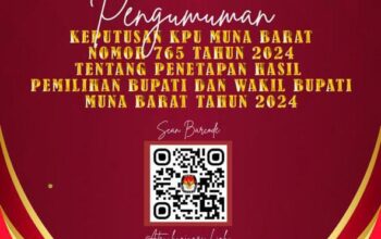 KPU Mubar Umumkan Hasil Pilkada Mubar Tahun 2024 , La Ode Darwin dan Ali Basa Menang Telak