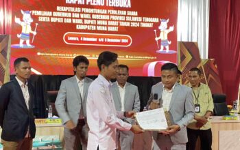 KPU Mubar Tetapkan La Ode Darwin-Ali Basa Sebagai Pemenang Pilkada Mubar 2024