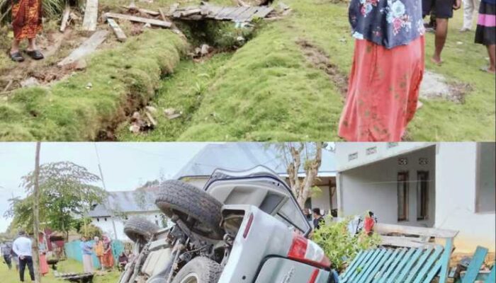 Usai Salip Mobil, Randis Bappeda Mubar Terguling di Desa Liabalano, Satu Korban di Larikan di Rumah Sakit