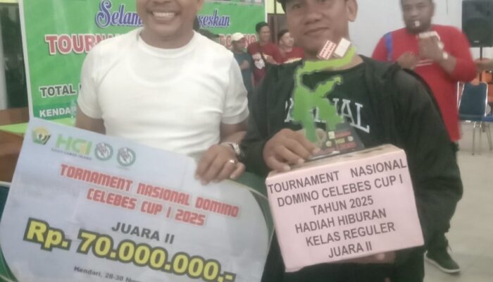 Muna Barat Ukir Prestasi di Kancah Nasional: Atlet Domino Raih Juara II Celebes Cup I 2025