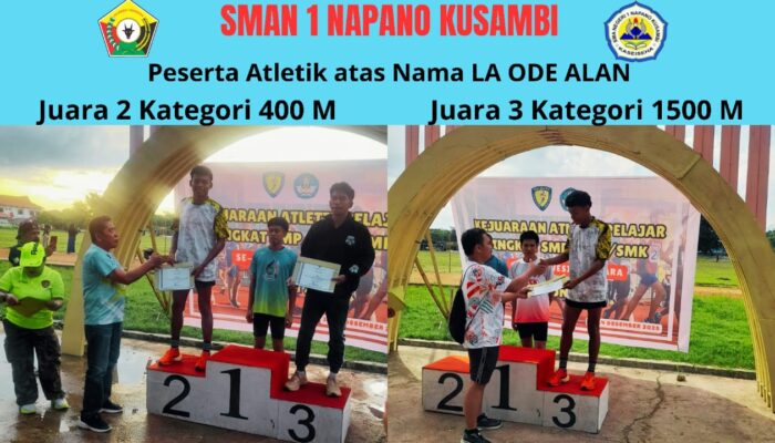 Siswa Utusan SMAN 1 Napano Kusambi, Mubar Bawa Pulang Dua Medali di Atletik Se-Sultra