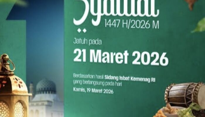 Pemerintah Tetapkan Idul Fitri 1 Syawal 1447 H Jatuh pada Sabtu 21 Maret 2026