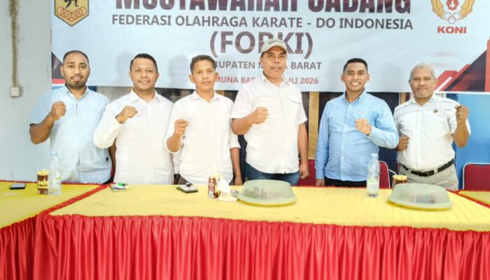 La Ode Sagala Terpilih Aklamasi Pimpin FORKI Mubar, Fokus Jaring Bibit Atlet Hadapi Porda Sultra